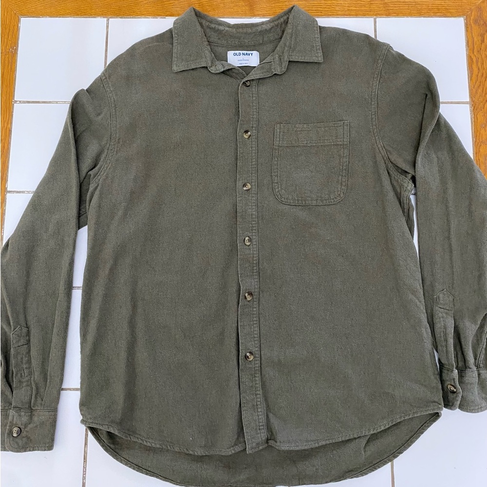 Old Navy Men's Olive Green Shirt
